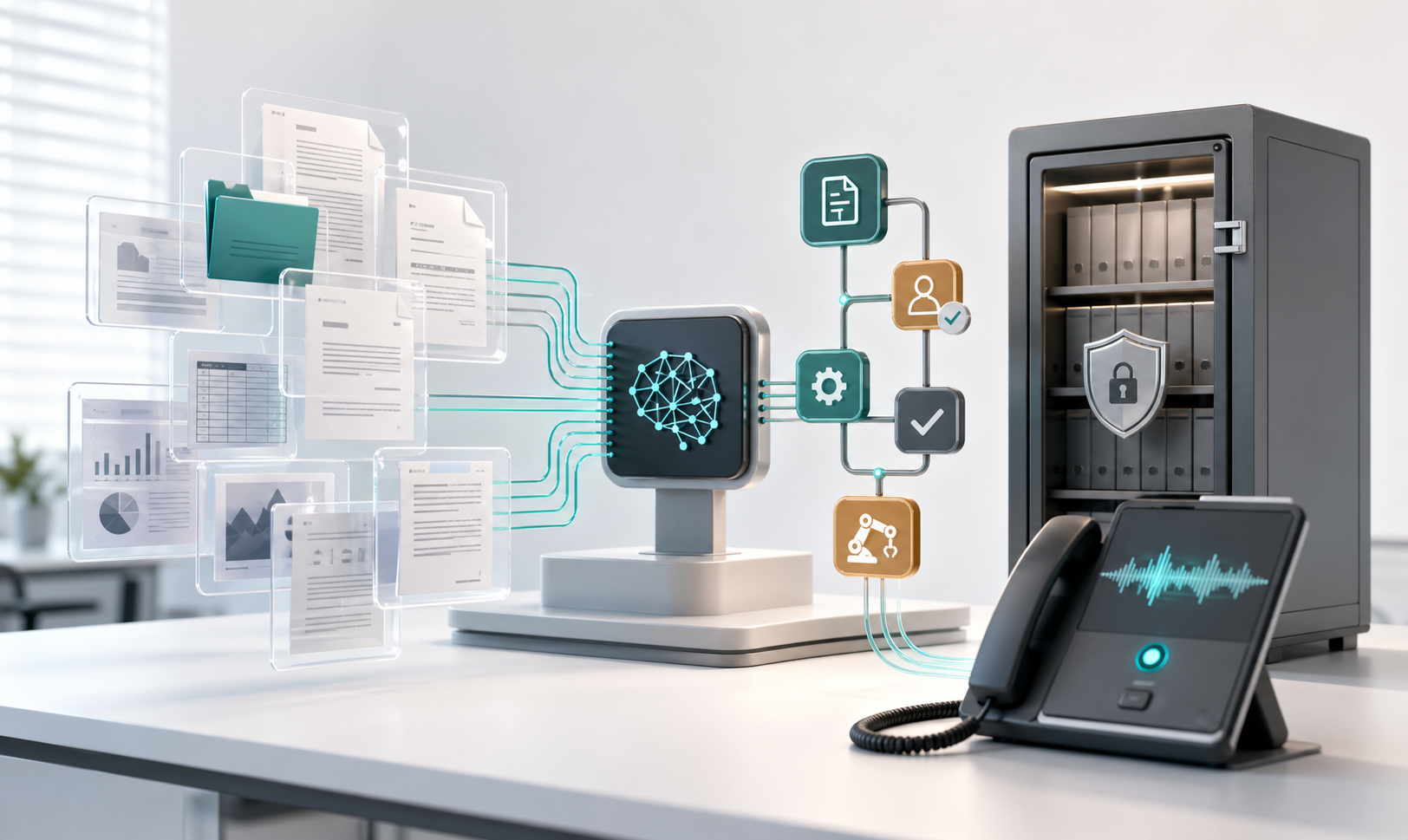 Visualisierung eines KI-gestützten Dokumenten- und Workflowprozesses